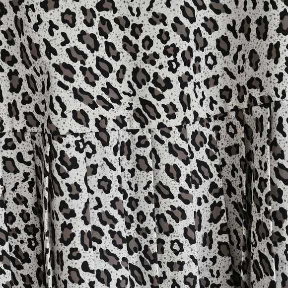 Vintage 80s/90s Cheetah Pattern Pleated A Line Midi Skirt Tan Black Women's Sz 4 - Picture 4 of 9